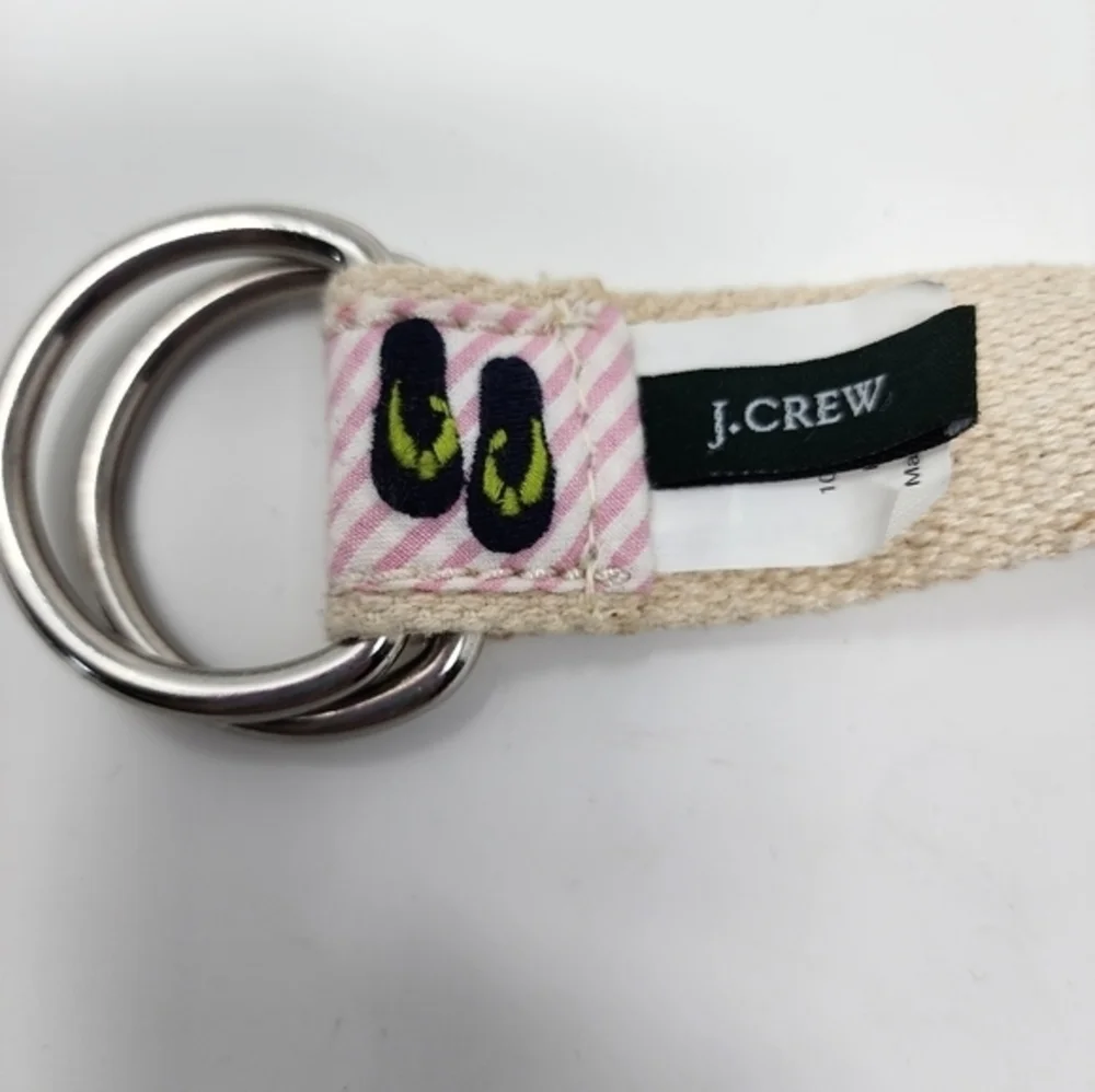 J. Crew Women's Pink Stripe Fabric Flip Flop Belt Size‎ S/M